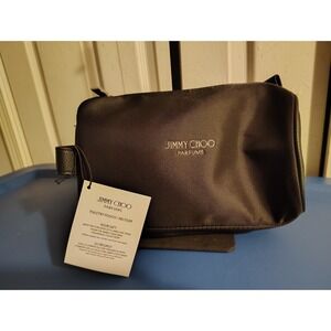 Jimmy Choo Parfums Black Pouch Travel Bag Toiletry Dopp Kit Case Cosmetics